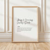 Framed definition print featuring 'Allergy & Immunology Laboratory Director' in cursive font with professional definition text on light background with wooden frame